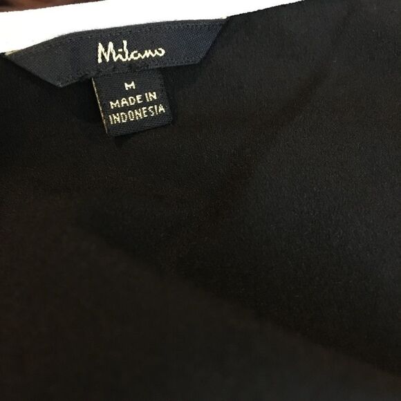 Black Hi Low Tank Top White Trim - Picture 5 of 8